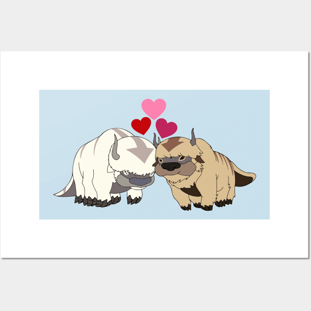 Appa the Flying Bison from Avatar the Last Airbender in Love with Hearts Wall Art by bwoody730